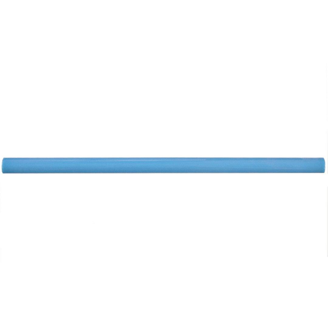 Twist 1/2"x11-3/4" Glossy Ceramic Quarter Round Wall Tile Trim in Blue Merola Tile