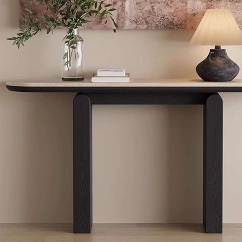Console lisse et simple, H 33,46 po x l 55,12 po x P 13,78 po, Noir