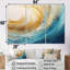 Golden Sapphire Surge V - Abstract Art-107738309-107738312