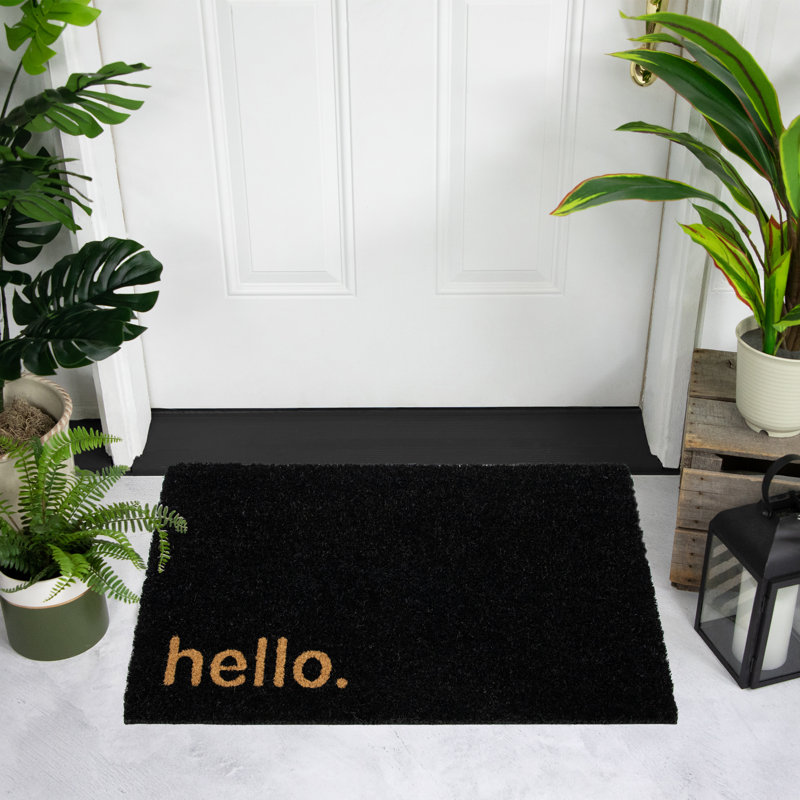 Tapis d'entrée antidérapant Hello