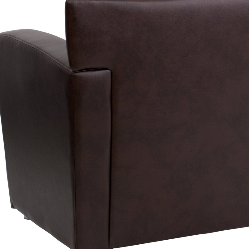Causeuse en cuir noir, Brun