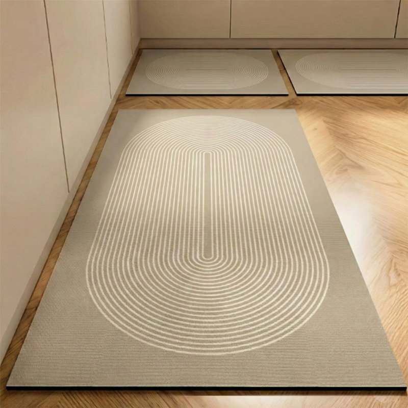Absorbent Floral Non-Skid Runner Rug with Rubber Backing for Entryway & Kitchen, Arch, 19.7"x31.5"