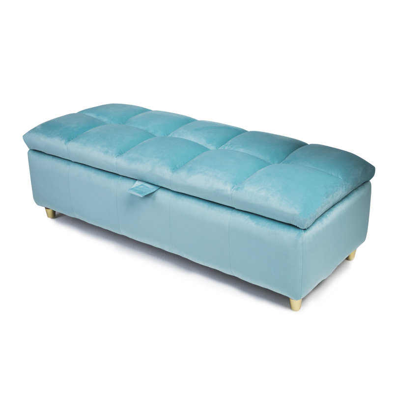 Agnes Upholstered Storage Bench, Blue