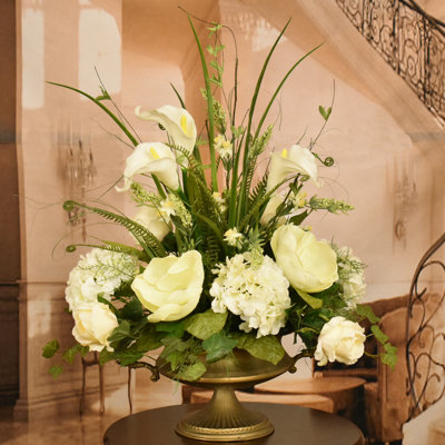 Magnolia 24 " Faux Silk Lillies and Ranunculus Arrangement