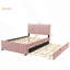 Lit plateforme double en velours avec lit gigogne-639191998