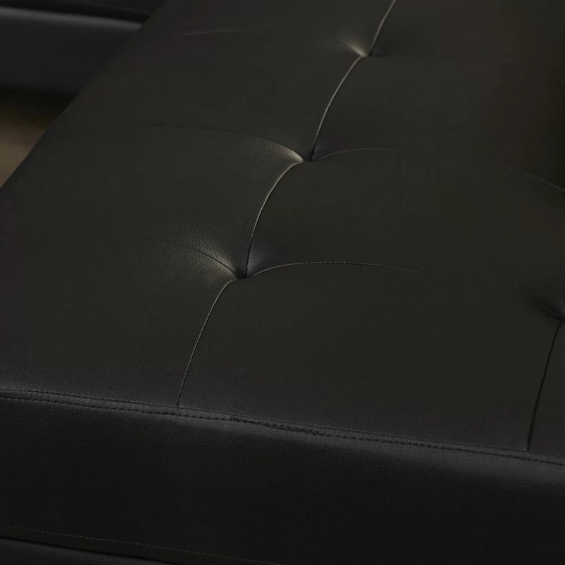 Canapé modulaire faisant face à la droite de 105 po de largeur, Similicuir noir