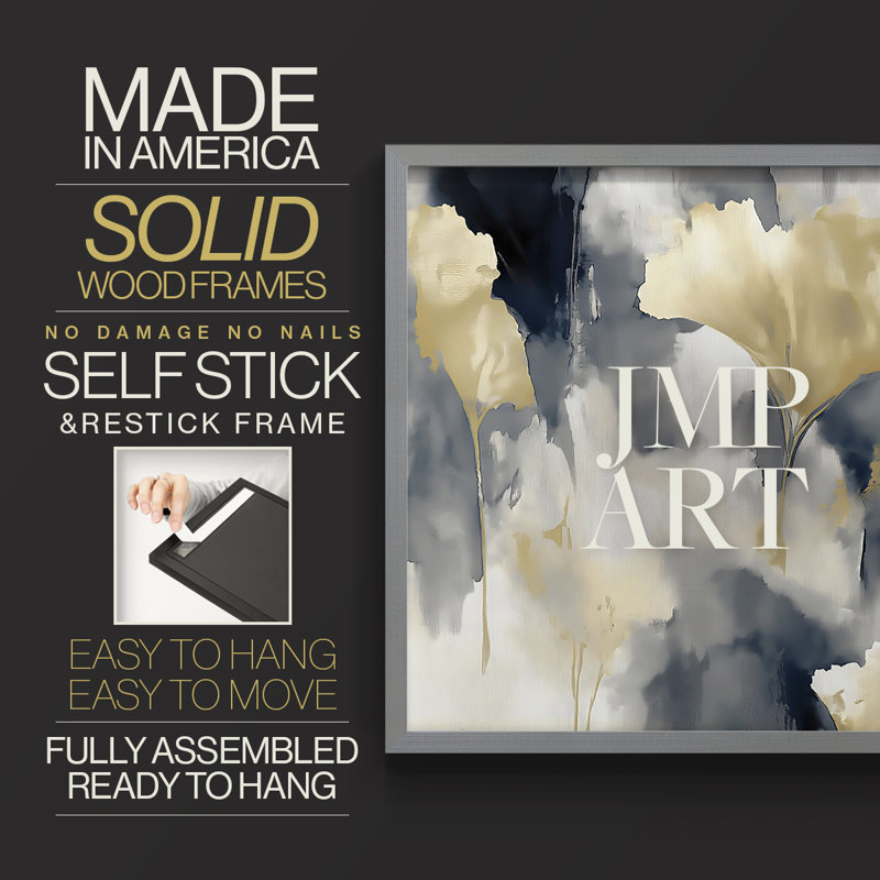 Abstract Series-CI -Framed Print - Restickable, Grey, 22" H x 28" W