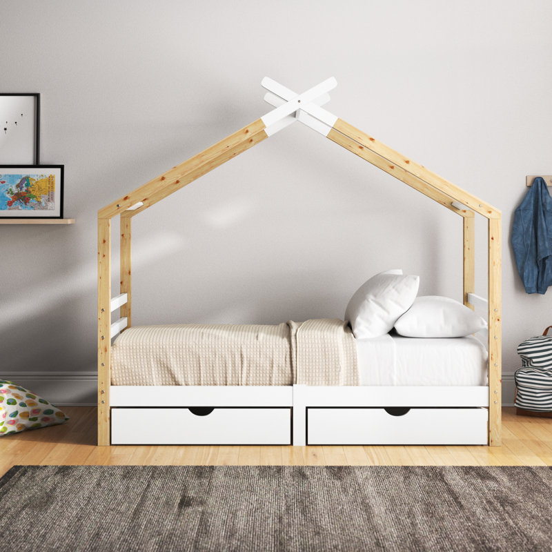 Weatherholt Single (3') 2 Drawer House Beds, Nature