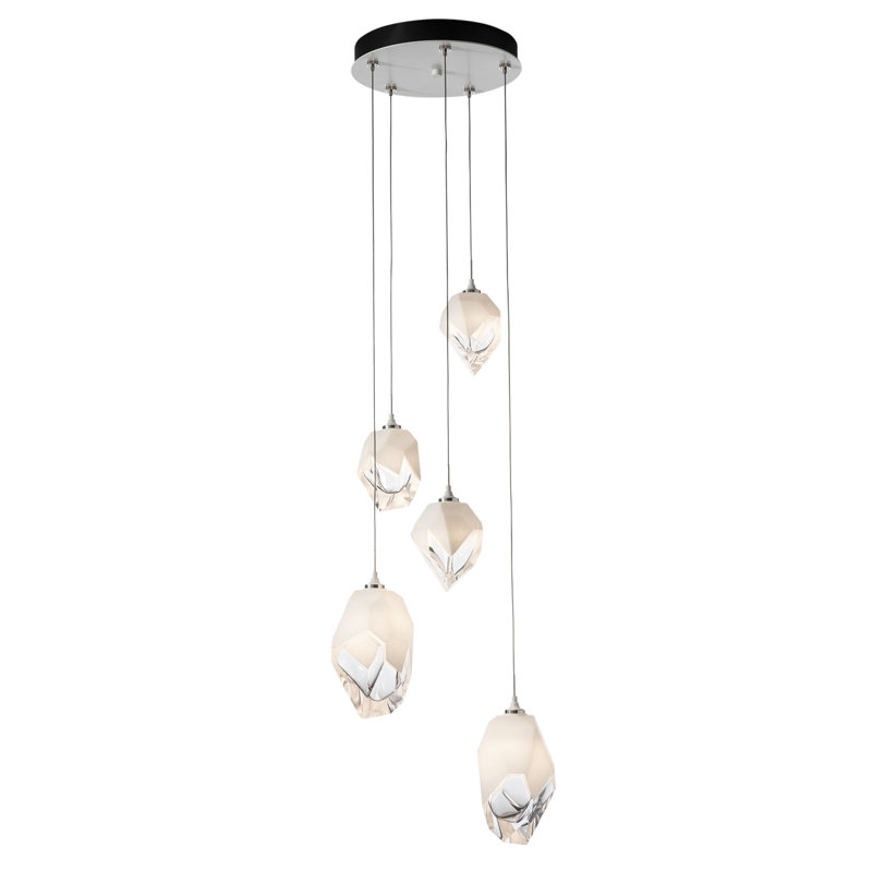Chrysalis 5 - Light Cluster Geometric Pendant, White, White, 15" - 80"