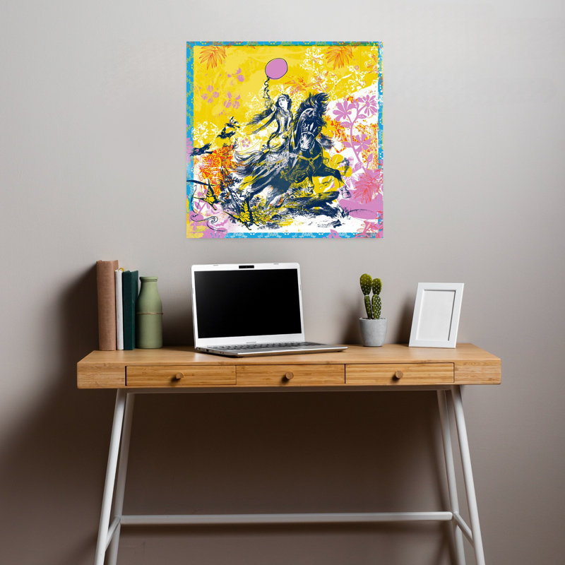 Congin, cheval, art urbain contemporain, H 18 po x l 18 po