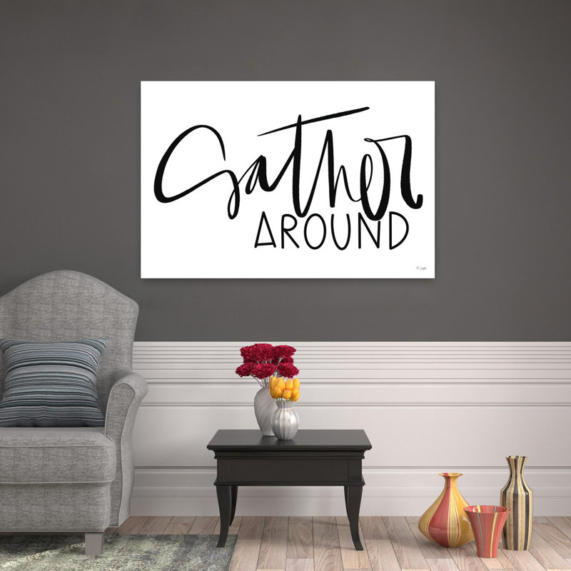 «Gather Around», art contemporain abstrait, H 32 po x l 48 po