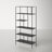 Level 72'' H 5-Tier Steel Etagere Bookcase with Asymmetric Shelving-688659785-793395881