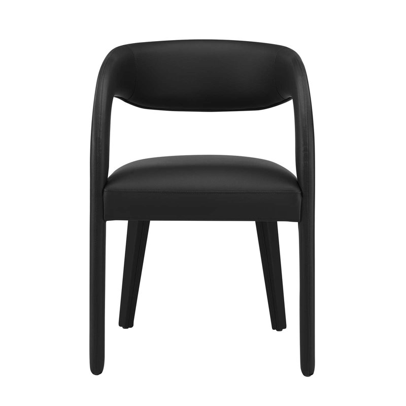 Modway Pinnacle Vegan Leather Dining Chair, Black
