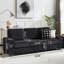 Canapé en velours côtelé 83,86 po, canapé moderne à 3 places, mobilier de salon, chambre à coucher, bureau, noir-138932172