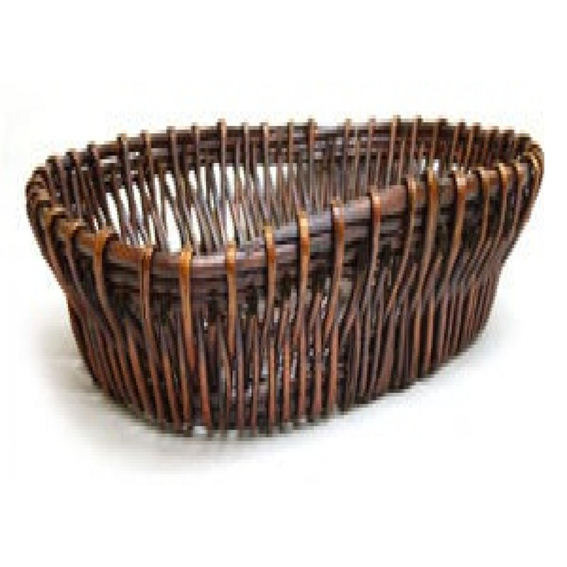 Russet Brown Oval Basket, 4" H x 20" W x 14" D