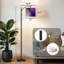 Lampe sur pied à arc avec abat-jour réglable Incroyable Posh Royal Mauve Midnight Blue lampe sur pied fluide en marbre 3 températures de couleur à intensité variable avec poteau pour interrupteur