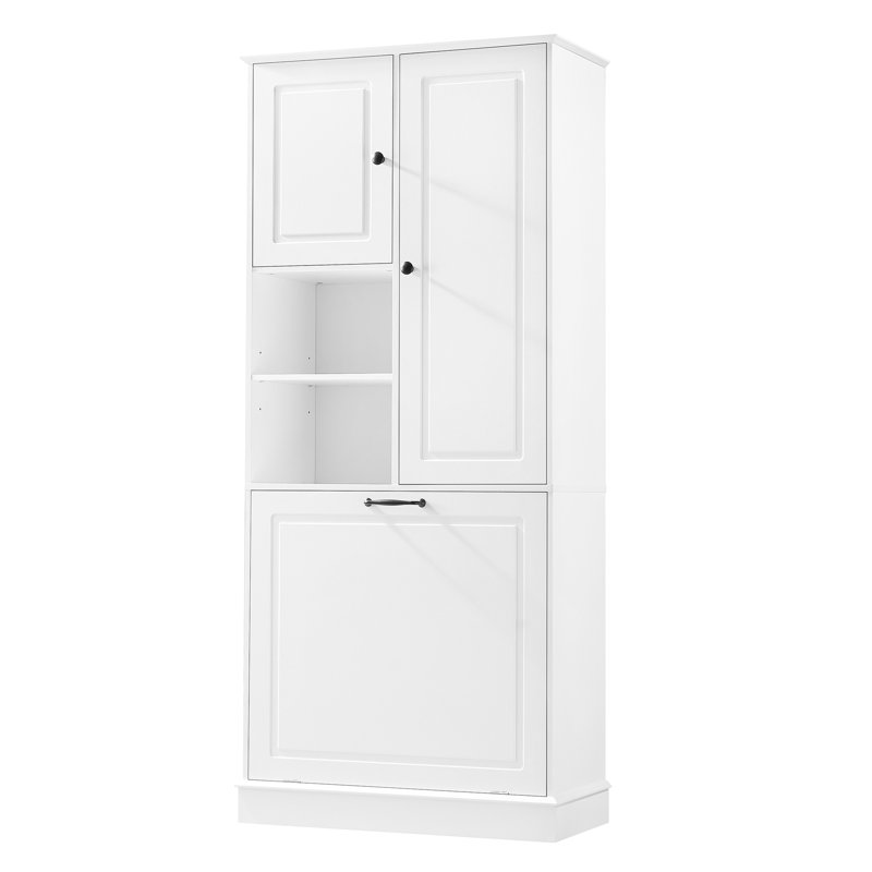 Grande armoire de rangement avec tablettes réglables, Blanc