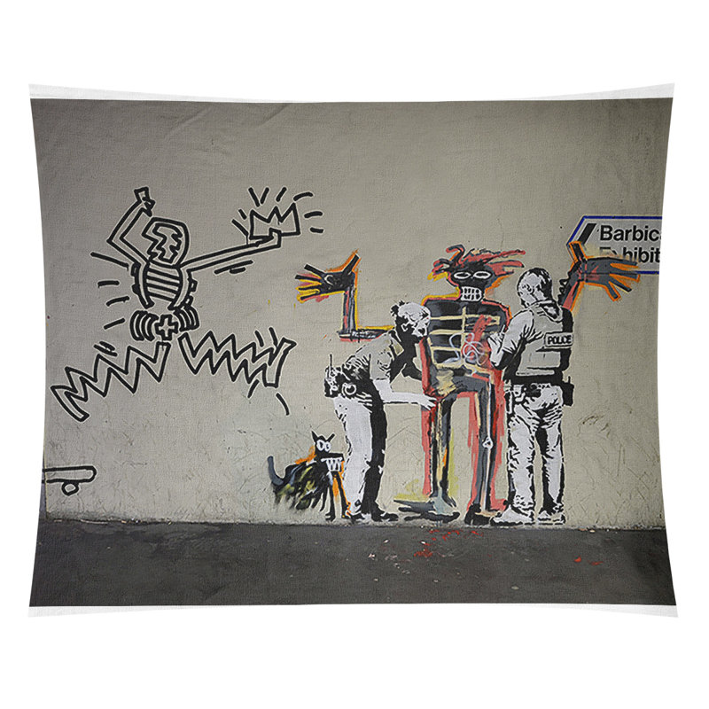 Polyester accueilli par the policière tapisserie, H 51 po x l 60 po