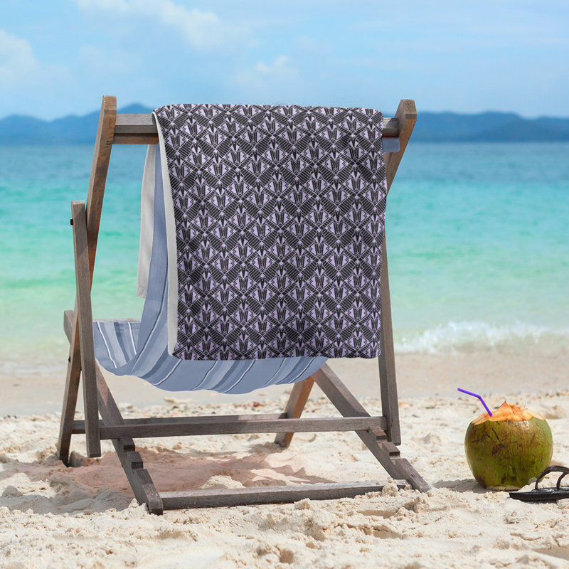 Katelyn Elizabeth Cotton Blend Beach Towel, Purple Ombre