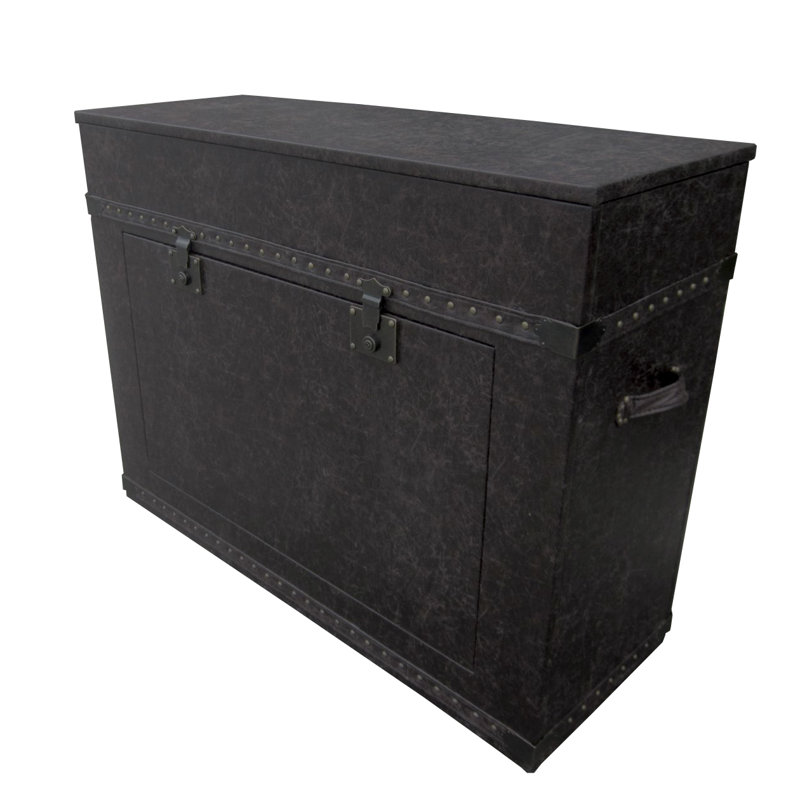 Gray Leather Motorized TV Lift Cabinet with Mount