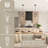 15" Pendant Light + Open Design, Bleached Oak Wood Finish + Sandblasted Black Finish