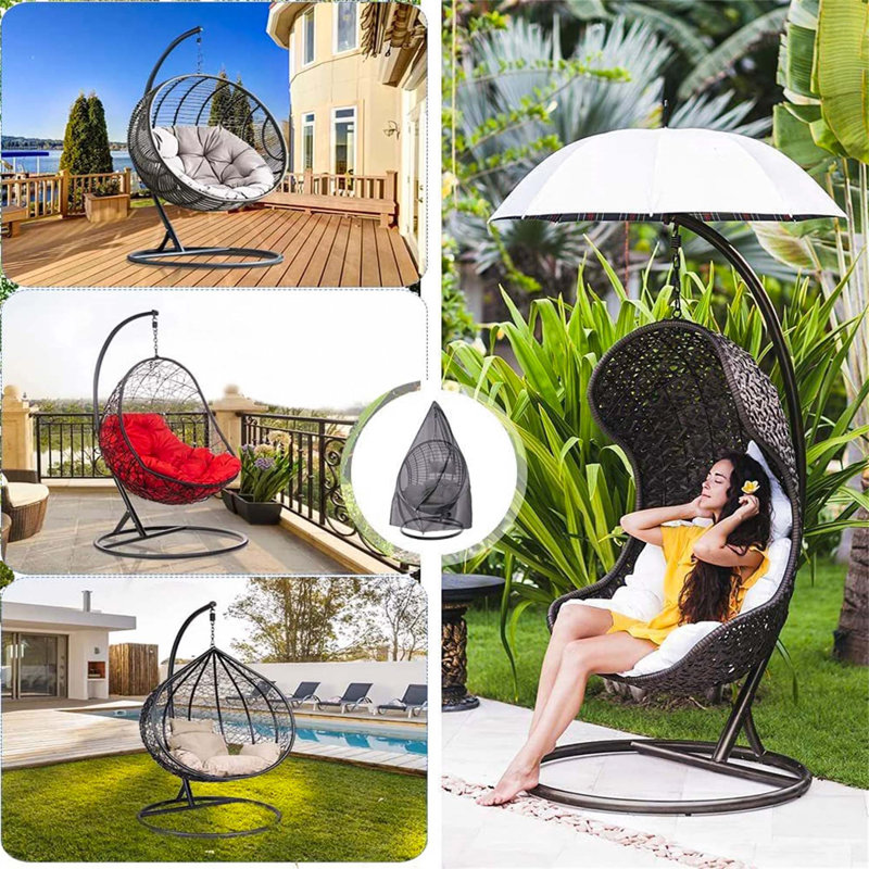 Ceceilia Outdoor Swing Seat Cover, Black