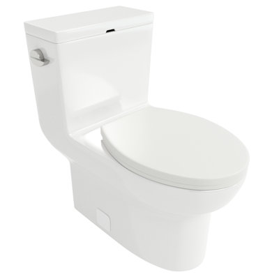 Modern Ceramic One Piece Toilet - Soft Close Seat, Powerful Siphon Flushing, Low Water Absorption, 29.67 In. D X 16.02 W 29.43 H, White Smooth Flushing Experience, Ceramic, H