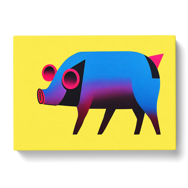 Pig In Abstract - Wrapped Canvas, 35cm H x 50cm W x 3cm D