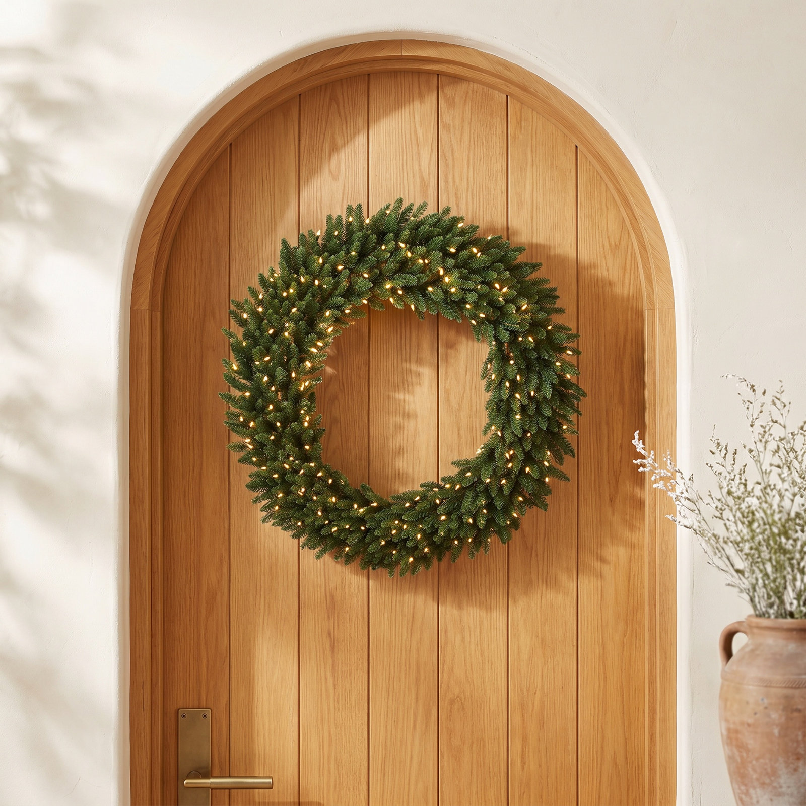 48'' Faux Fir Lighted Wreath