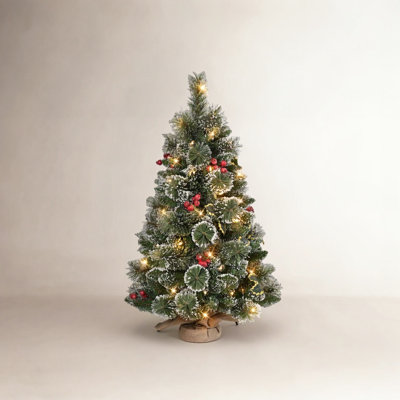 3' Pre-Lit Pine Christmas Tree