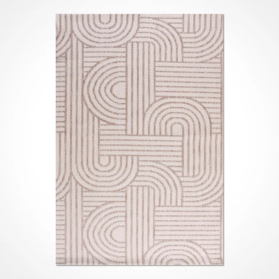 Ebert Cream Modern Polyester Area Rug Easy to Clean