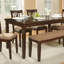 Ensemble de salle à manger 5 pièces de style transitionnel avec chaises rembourrées en tissu et table au fini espresso pour un ensemble de salle à manger élégant-1622889138