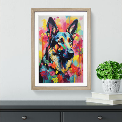 German Shepherd Modern Art - Framed Print