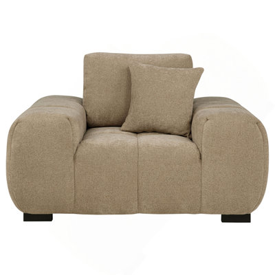 Plather Camel Upholstered Track Arm Accent Chair
