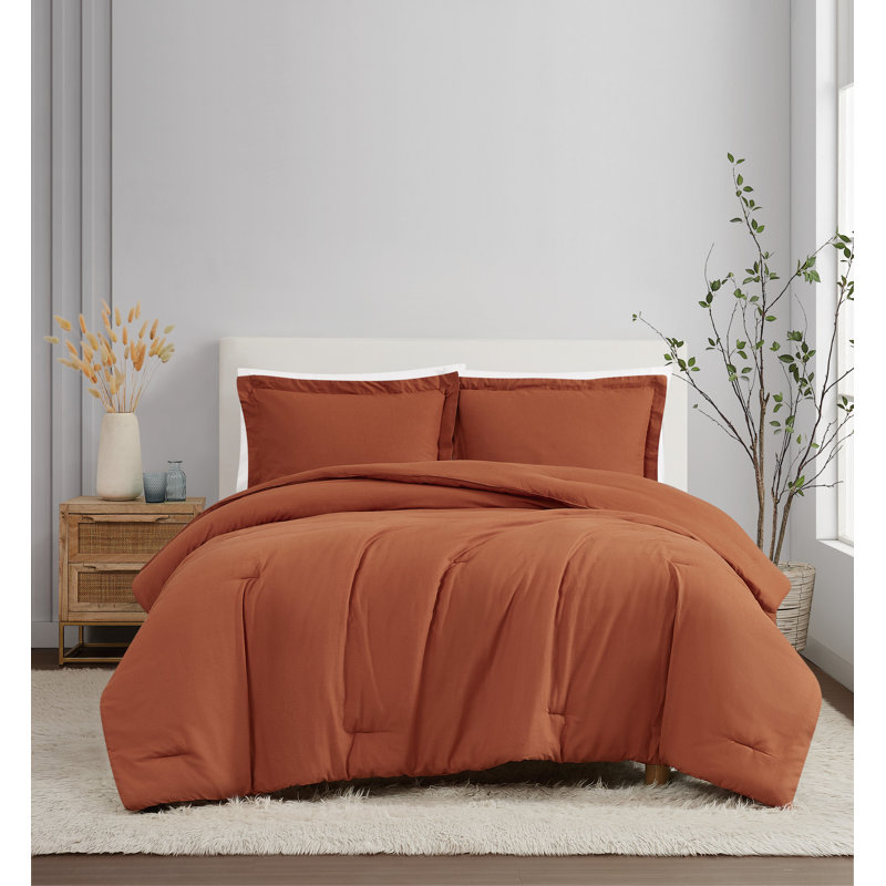 Nena Bedding, 1 édredon de très grande taille et 2 taies déco, Rouille