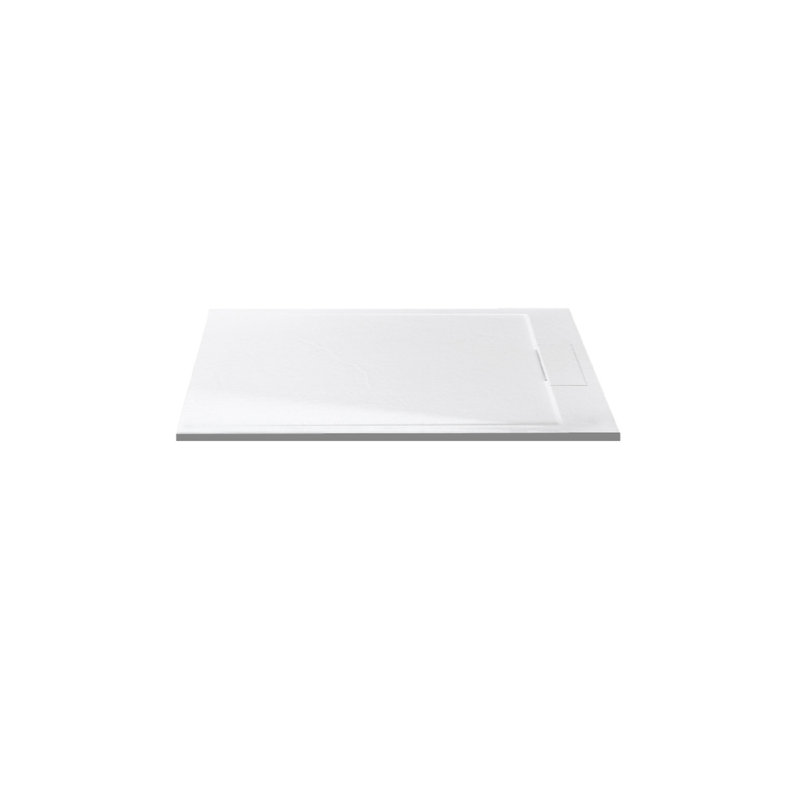 Base de douche texturée blanche mate 32 po x 48 po Aurelia pour installation en coin ou en coin, Blanc mat