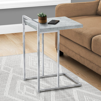 Table d'appoint décorative en forme de C, côté collation, salon, chambre à coucher, métal chromé, contemporain, moderne
