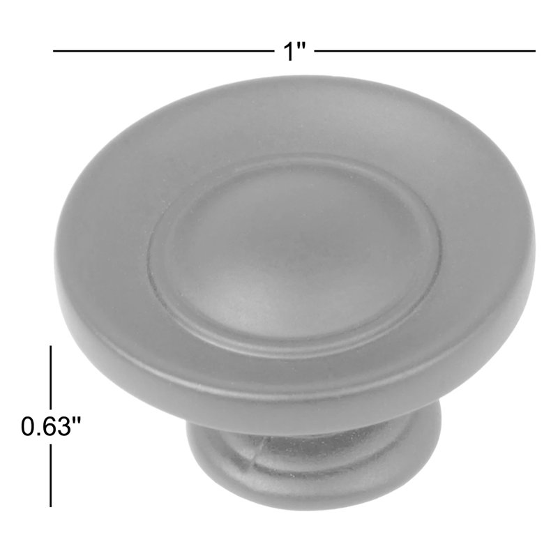 1" Diameter Mushroom Knob, Matte Black