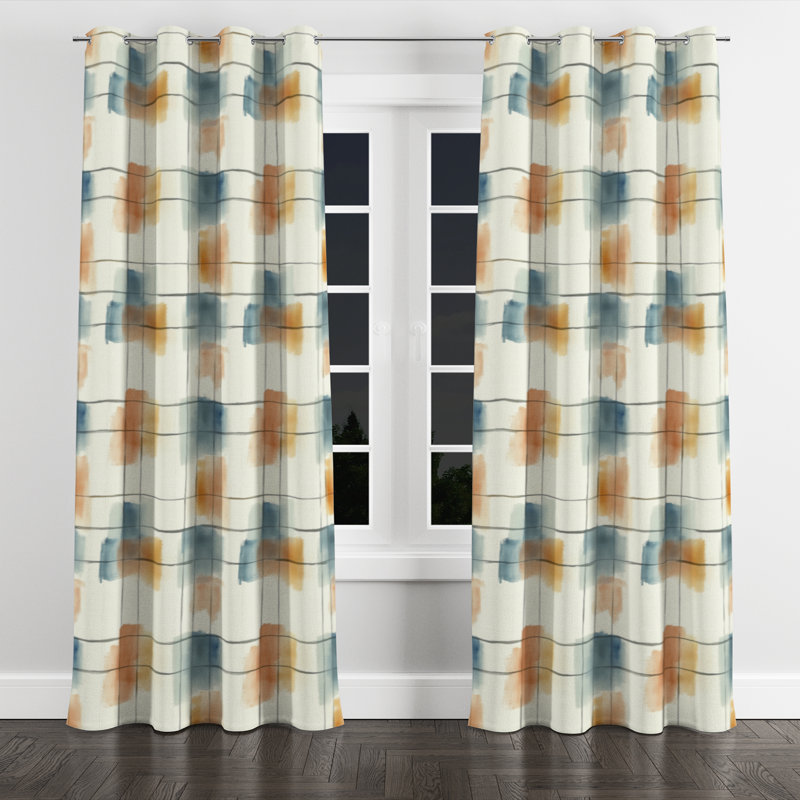 Rideaux obscurcissant Plaid, L 52 po x L 63 po, Œillets argentés