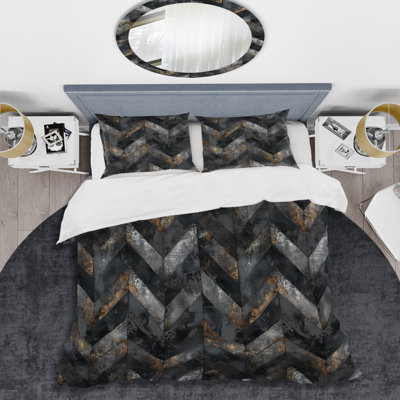 Ensemble de housse de couette transitionnelle gris et noir Magic I