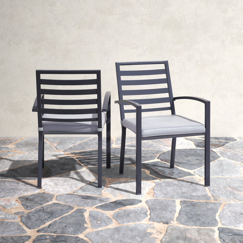 Chaise de terrasse avec coussin Sybil