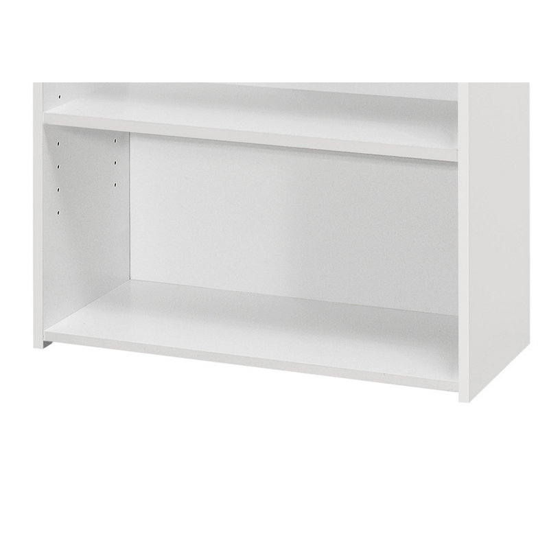 Bibliothèque, bibliothèque, 6 niveaux, H 72 po, bureau, chambre à coucher, stratifié, blanc, transitionnel, Gris