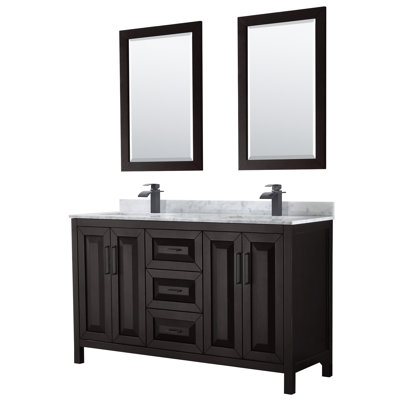 Daria 72" Double Bathroom Vanity Set with Mirror