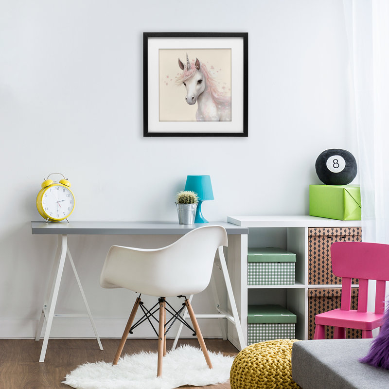«Fairy Unicorn Soft Petals», reproduction encadrée sous verre, design by Creative Studio, H 13 po x l 13 po