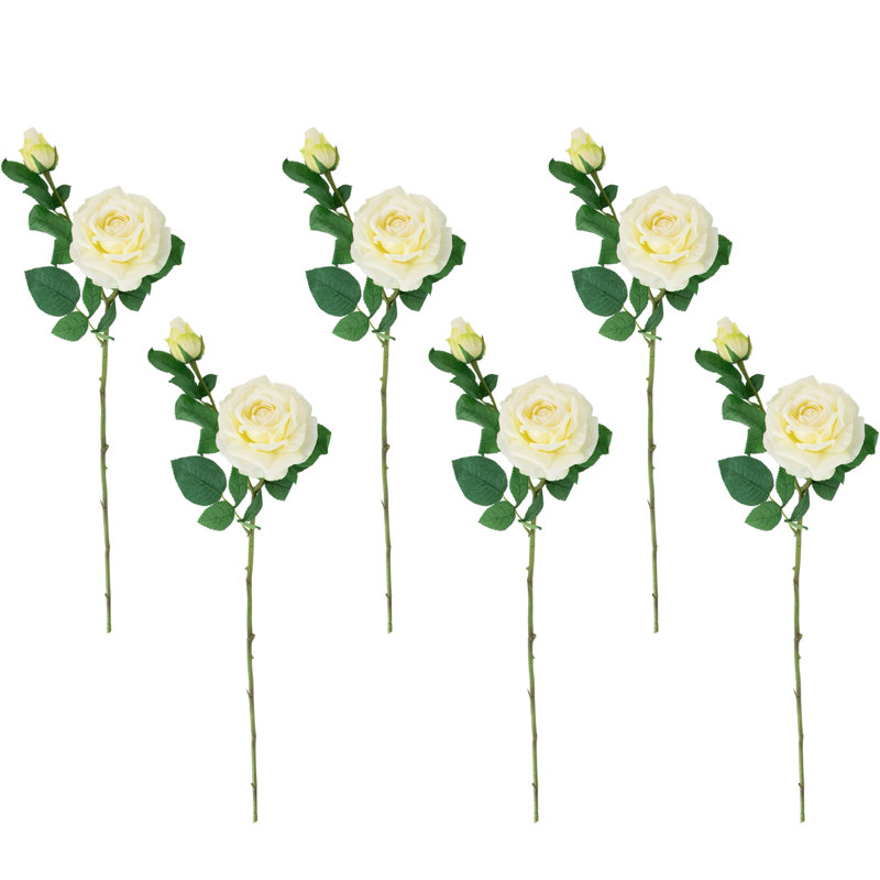 Toucher les tiges artificielles roses, Blanc