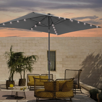 Yvonne 108.2'' x 72.4'' Rectangular Lighted Market Umbrella