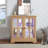 Exquisite Retro Display Cabinet with Adjustable Shelves and Lattice Doors-62557696