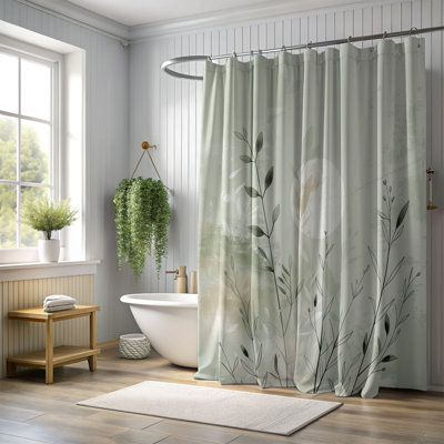 Rideau de douche Natural 1 pièce Natural Wabi Sabi Florals