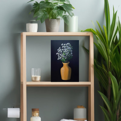 «White Flowers Golden Vase Classic Delicate Elegant Flower Landscape», art mural