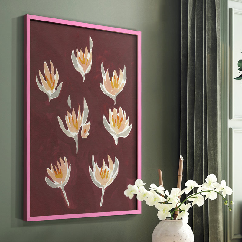 «Pink Potpourri I», reproduction encadrée - bois massif, Rose, H 10 po x l 8 po